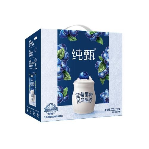 蒙牛纯甄蓝莓果粒风味酸奶康美笑脸包200g×10包